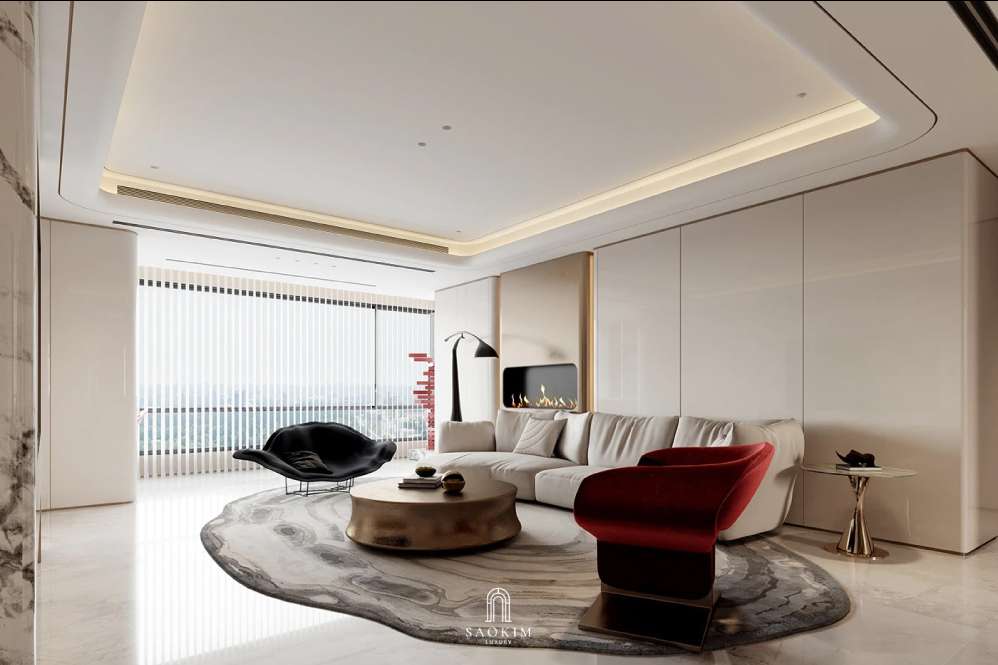 Thiết kế nội thất phòng khách chung cư phong cách Contemporary Quiet Luxury căn hộ BRG Diamond Residence - Nơi Thành Công Được Tiếp Nối Bằng Phong Cách Sống Tinh Tế